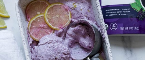 Cottage Cheese Ice Cream With Elderberry