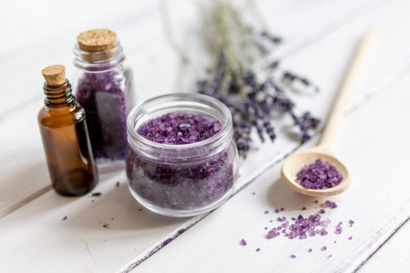 Homemade Bath Salts with Dried Flowers