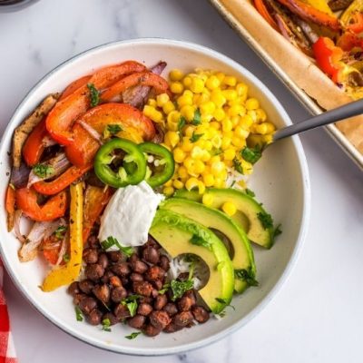 Vegetarian Fajita Bowls With Cilantro Lime Rice