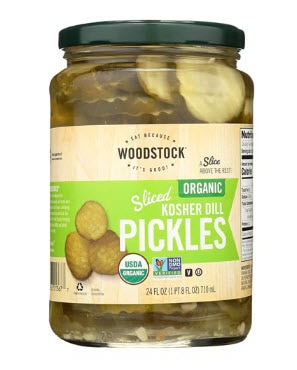 Woodstock Sliced Pickles Kosher Dill Organic -- 24 fl oz