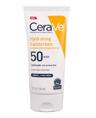 CeraVe Hydrating Mineral Sunscreen Body SPF 50 -- 5 fl oz