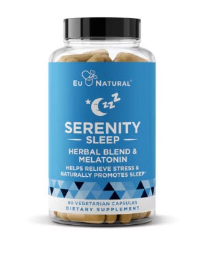 Eu Natural Serenity Sleep - Melatonin + Herbal Blend Natural Sleep Aid -- 60 Vegetarian Capsules