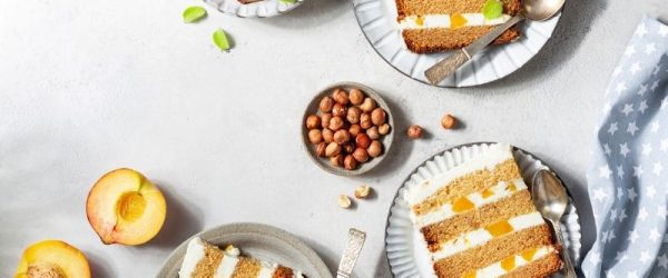 Fresh Peach Cake With Chantilly Frosting