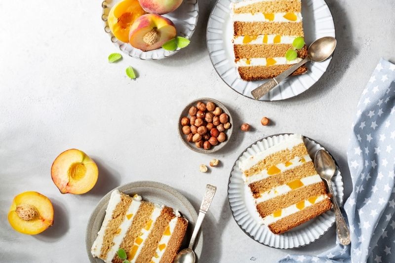 Fresh Peach Cake With Chantilly Frosting