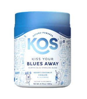 KOS Kiss Your Blues Away - Blue Spirulina Calming Powder Blend -- 8.78 oz