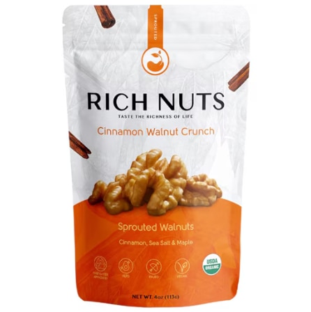 Rich Nuts Sprouted Walnuts Cinnamon Walnut Crunch