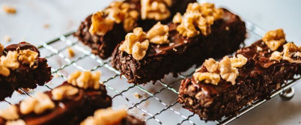 Chocolate Protein Bars With Walnut Topping_Resized Image_Liana Werner Gray