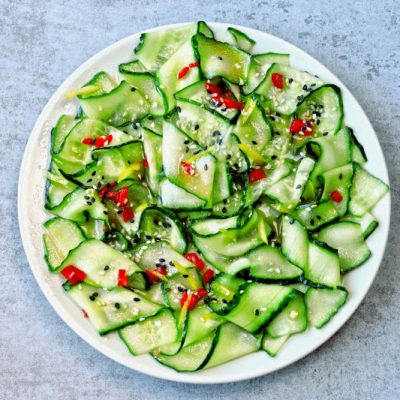 Cucumber Salad with Fennel Greens