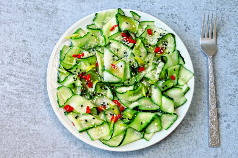 Cucumber Salad with Fennel Greens