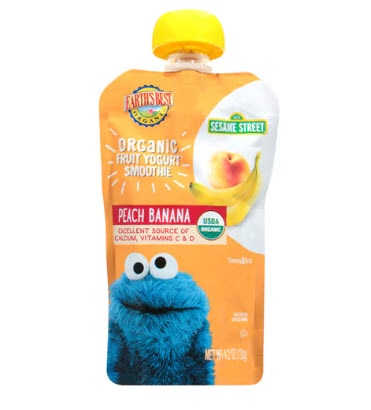Earth's Best Organic Fruit Yogurt Smoothie 2+ Years Peach Banana -- 4.2 oz