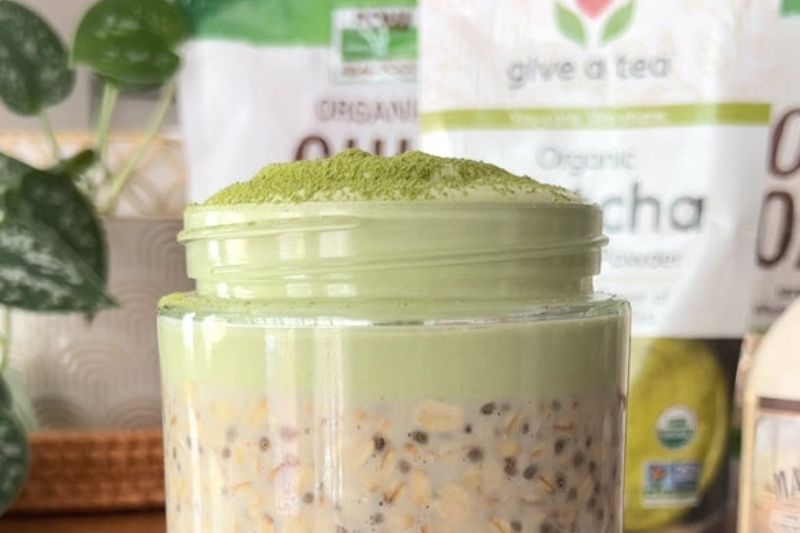 Matcha Dalgona Overnight Oats