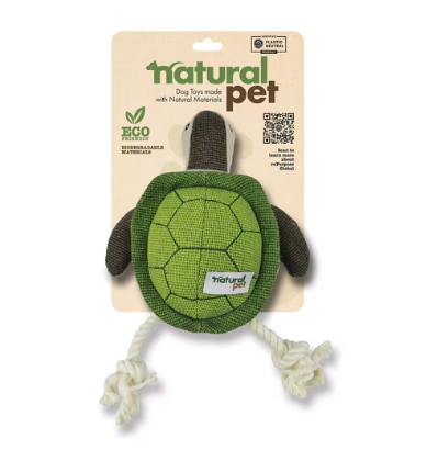 Natural Pet Eco-Friendly Turtle Squeaker Dog Toy