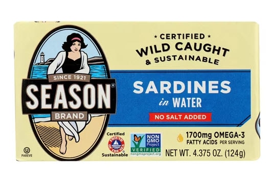 Season Sardines in Water No Salt Added -- 4.375 oz