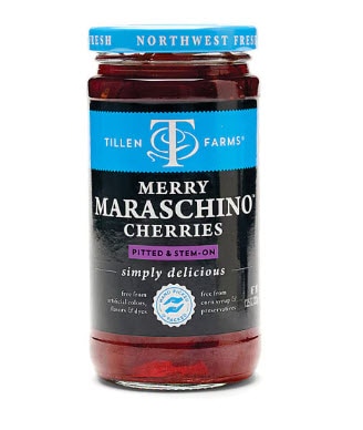 Tillen Farms Merry Maraschino Cherries Pitted & Stem On -- 13.5 oz