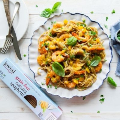 Gluten-Free Mediterranean Shrimp Pasta