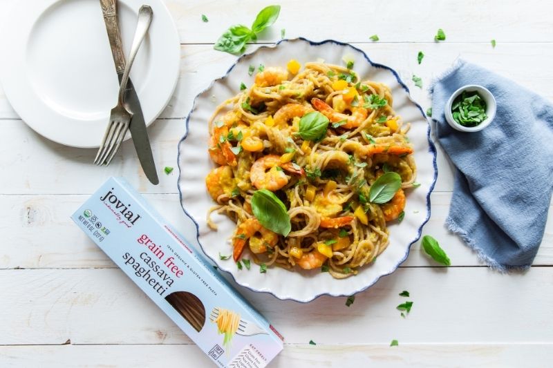 Gluten-Free Mediterranean Shrimp Pasta