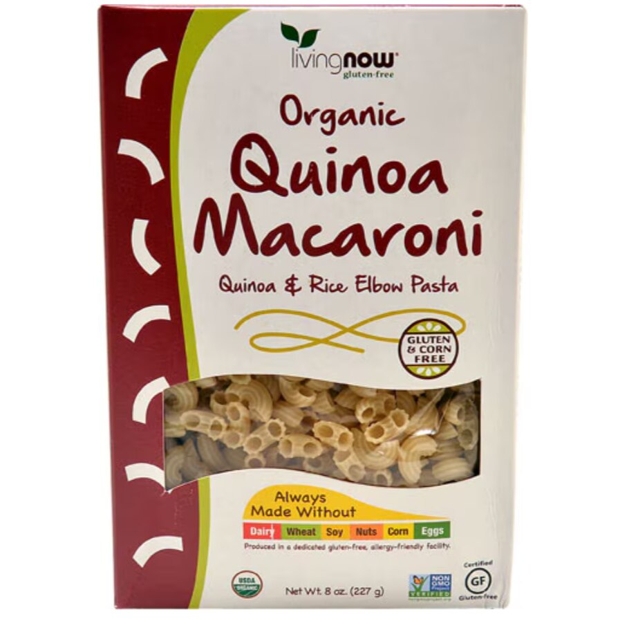 NOW Foods Livingnow Organic Quinoa Macaroni & Rice Elbow Pasta