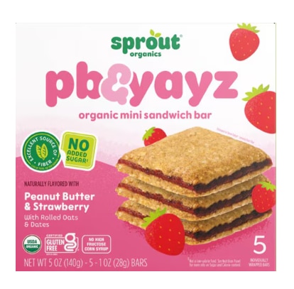 Sprout Organics PB & Yaz Toddler Snack Bars Peanut Butter & Strawberry Sprout Organics PB & Yaz Toddler Snack Bars Peanut Butter & Strawberry