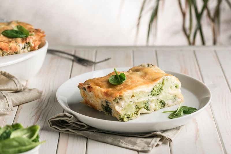 Vegetarian Lasagna With Spinach and Broccoli