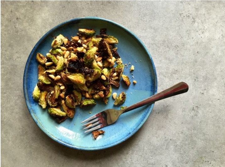 Roasted Brussels Sprouts and Broccoli