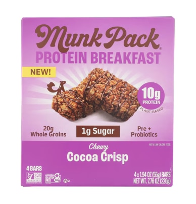 Munk Pack Probiotic Protein Breakfast Bar Chewy Cocoa Crisp
