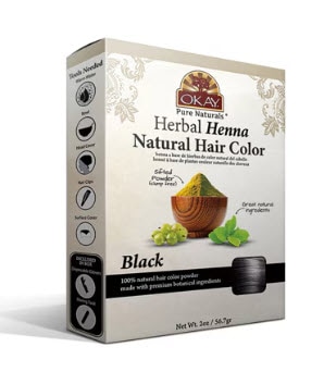OKAY Pure Naturals Herbal Henna Hair Color - Black -- 2 oz