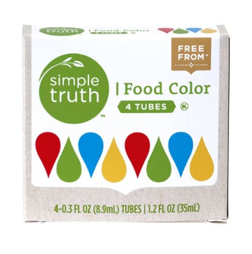 Simple Truth Natural Food Color Tubes -- 4 Tubes Simple Truth Natural Food Color Tubes -- 4 Tubes