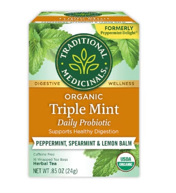 Traditional Medicinals Organic Probiotic Tea Triple Mint -- 16 Tea Bags