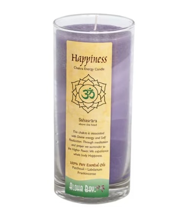 Aloha Bay Chakra Candle Jar Happiness Patchouli Frankincense -- 11 oz Aloha Bay Chakra Candle Jar Happiness Patchouli Frankincense -- 11 oz