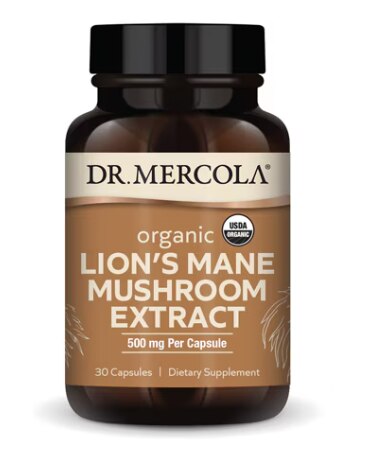 Dr. Mercola Organic Lion's Mane Mushroom Extract -- 500 mg - 30 Capsules