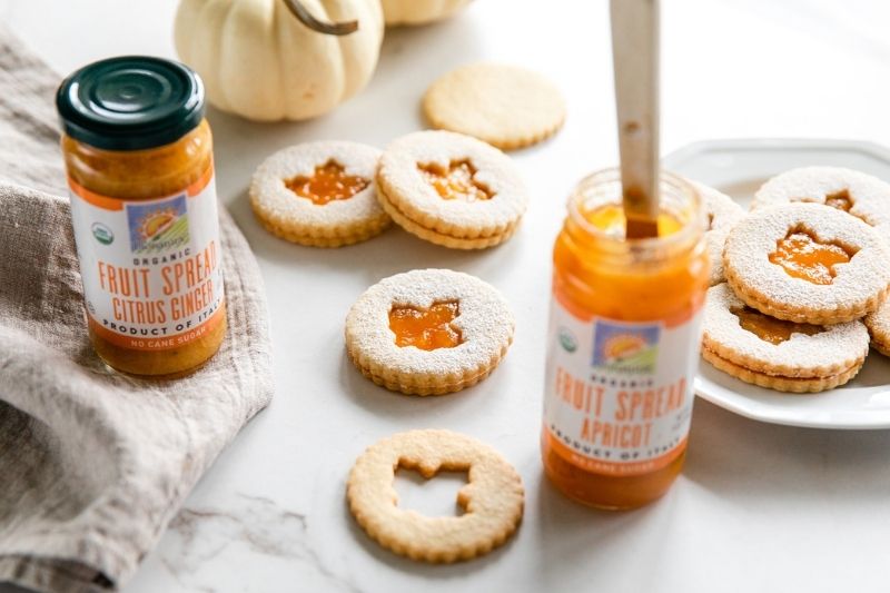 Linzer Cookies With Einkorn Flour and Organic Fruit Spread