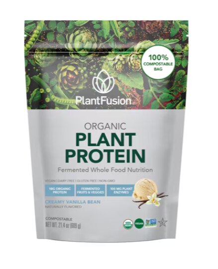 PlantFusion Organic Fermented Vegan Plant Protein Powder Creamy Vanilla Bean -- 21 Servings PlantFusion Organic Fermented Vegan Plant Protein Powder Creamy Vanilla Bean -- 21 Servings