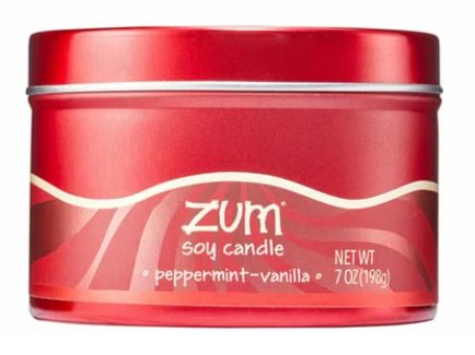 Zum Glow Soy Candle Holiday Peppermint Vanilla