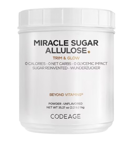 Codeage Miracle Sugar Allulose Powder All-Purpose Zero Calorie Allulose Sweetener 0 Carb -- 35.27 oz