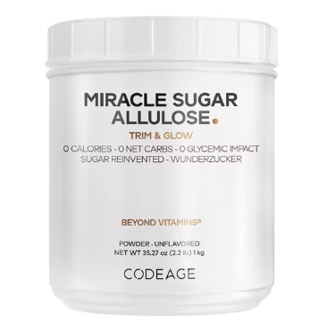 Codeage Miracle Sugar Allulose Powder All-Purpose Zero Calorie Sweetener
