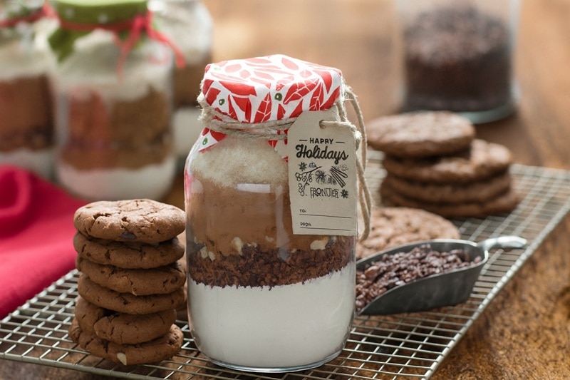 A DIY Cocoa Cookie Mix in a Jar is Ready to Be Gifted for the Holiday Season.
