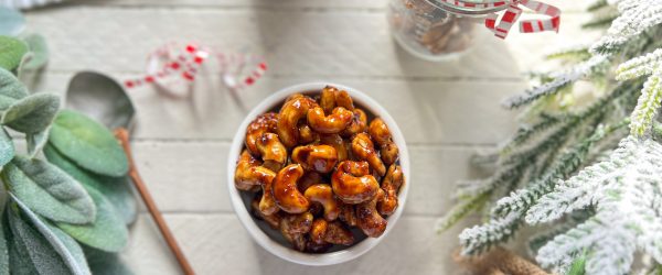 Candied Cashews With Festive Holiday Decor
