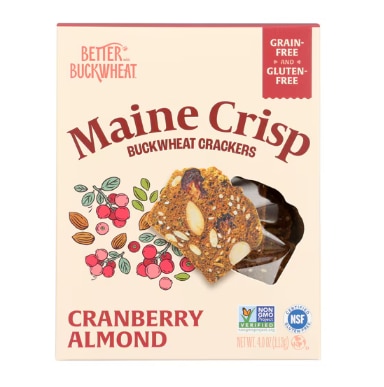 Maine Crisp Cranberry Almond Buckwheat Crackers