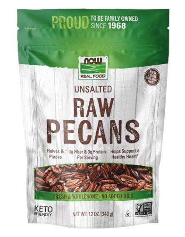 NOW Foods Raw Pecans Unsalted -- 12 oz