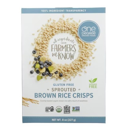 One Degree Organic Foods Sprouted Brown Rice Crisps Cereal -- 8 oz One Degree Organic Foods Sprouted Brown Rice Crisps Cereal -- 8 oz
