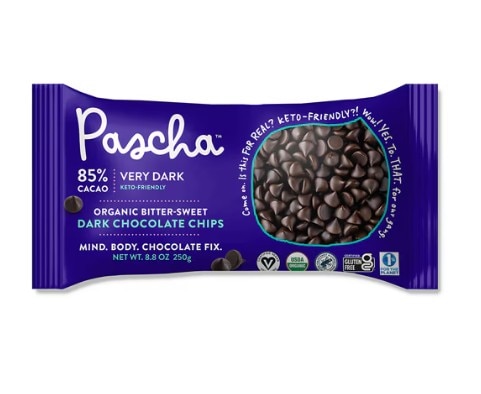 Pascha Organic Dark Chocolate Chips 85% Cacao Bittersweet Chocolate -- 8.8 oz