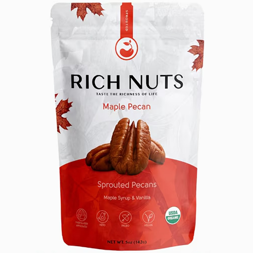 Rich Nuts Sprouted Pecans Maple Pecan