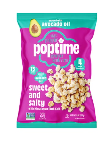 Poptime Avocado Oil Kettle Corn Popcorn Sweet & Salty -- 7 oz