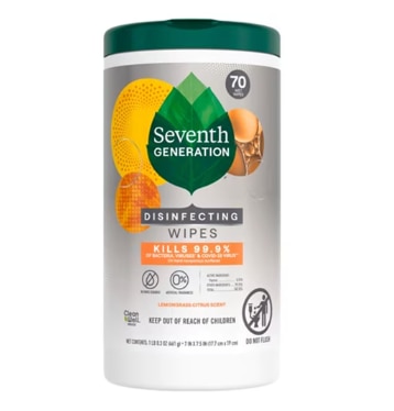 Seventh Generation Disinfectant Wipes Lemongrass Citrus