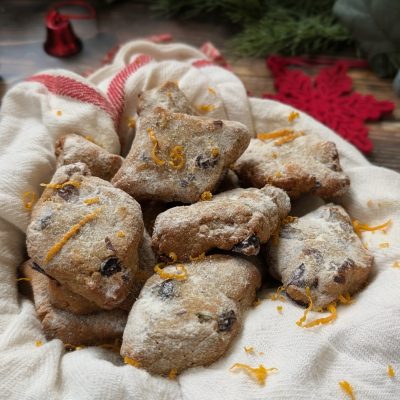 Holiday Marzipan Snow Cookies in Basket (Keto)