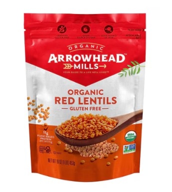Arrowhead Mills Gluten Free Organic Red Lentils -- 16 oz