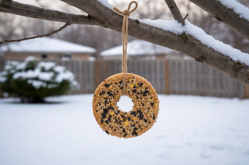 Backyard Bagel Birdseed Feeder