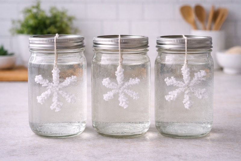 Borax Crystal Snowflakes