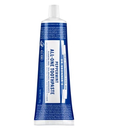 Dr. Bronner's Organic All-One Toothpaste Fluoride Free Peppermint -- 5 oz