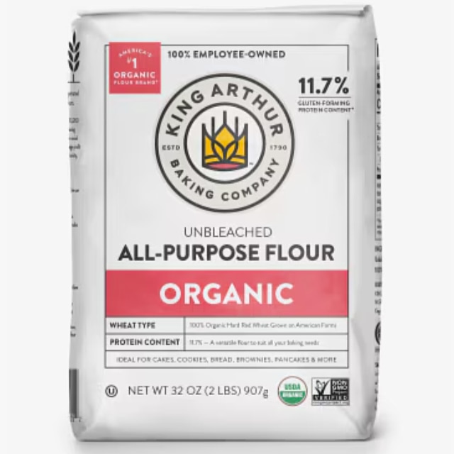 King Arthur Baking Company Non-GMO Organic Unbleached All-Purpose Flour